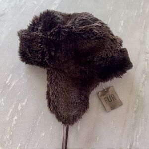 NWT Restoration Hardware S/M Luxe Faux Fur Ushanka / Trapper Hat